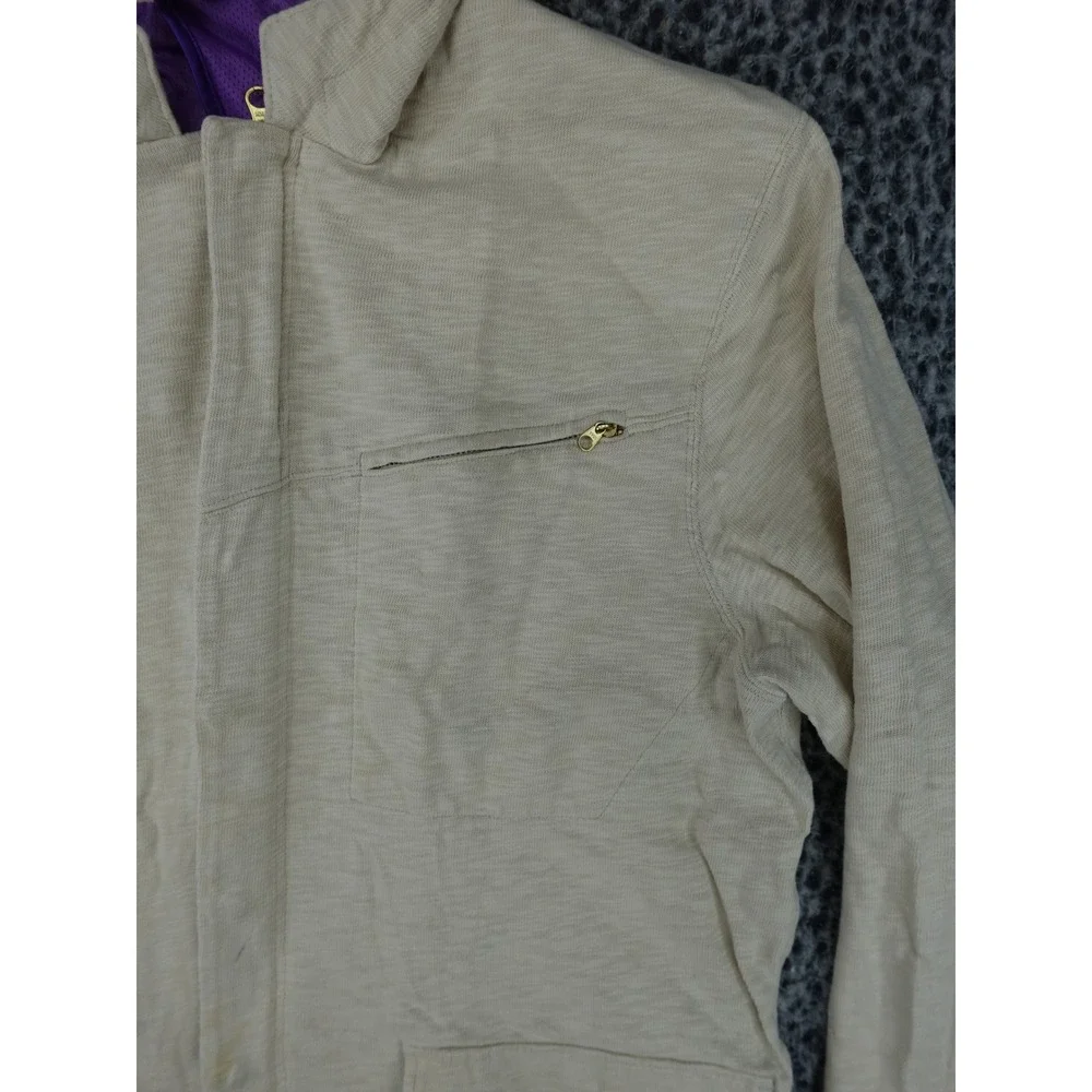 Jordan Hooded Blazer Jacket Mens Medium Cream Purple Zip Cuff Sample